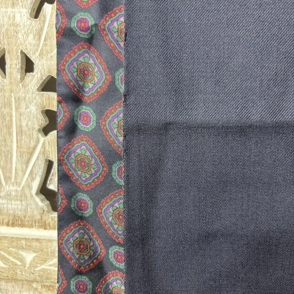 Vintage London Fog Paisley Wool Silk Opera Scarf Blue 11